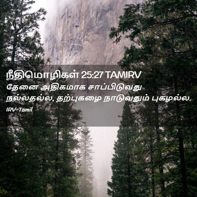 Picture 02 - நீதிமொழிகள் 25:27 TAMIRV - தேனை அதிகமாக - Bible Verse Picture