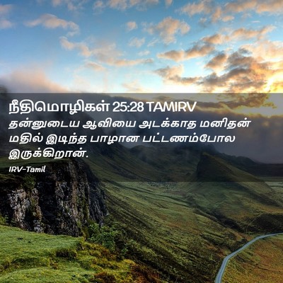 Picture 02 - நீதிமொழிகள் 25:28 TAMIRV - தன்னுடைய ஆவியை - Bible Verse Picture