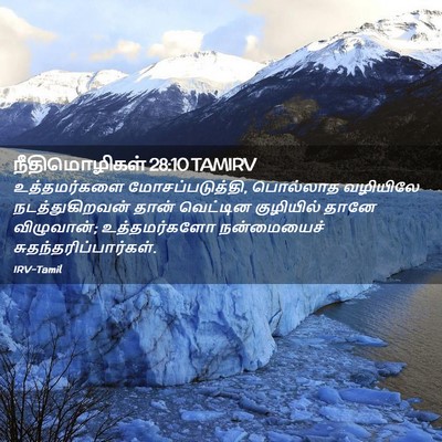 Picture 02 - நீதிமொழிகள் 28:10 TAMIRV - உத்தமர்களை - Bible Verse Picture