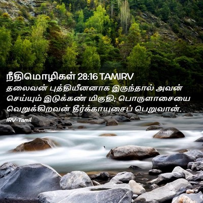 Picture 02 - நீதிமொழிகள் 28:16 TAMIRV - தலைவன் - Bible Verse Picture