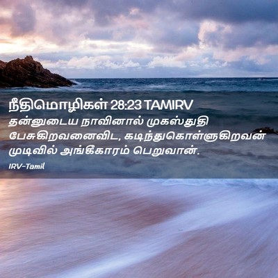 Picture 02 - நீதிமொழிகள் 28:23 TAMIRV - தன்னுடைய நாவினால் - Bible Verse Picture