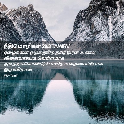 Picture 02 - நீதிமொழிகள் 28:3 TAMIRV - ஏழைகளை ஒடுக்குகிற - Bible Verse Picture