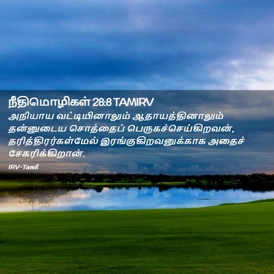 Picture 02 - நீதிமொழிகள் 28:8 TAMIRV - அநியாய - Bible Verse Picture