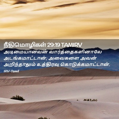 Picture 02 - நீதிமொழிகள் 29:19 TAMIRV - அடிமையானவன் - Bible Verse Picture
