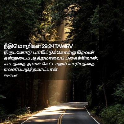 Picture 02 - நீதிமொழிகள் 29:24 TAMIRV - திருடனோடு - Bible Verse Picture