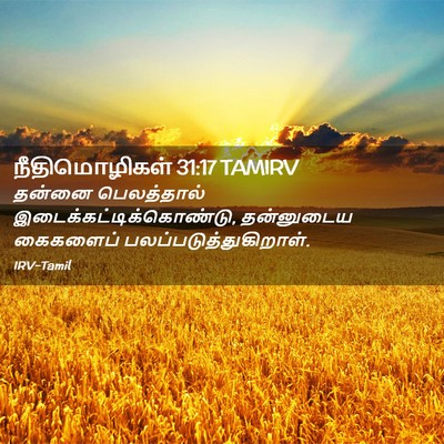 Picture 02 - நீதிமொழிகள் 31:17 TAMIRV - தன்னை பெலத்தால் - Bible Verse Picture