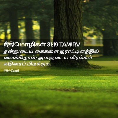 Picture 02 - நீதிமொழிகள் 31:19 TAMIRV - தன்னுடைய கைகளை - Bible Verse Picture