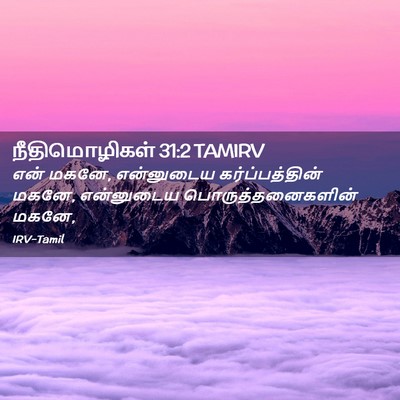 Picture 02 - நீதிமொழிகள் 31:2 TAMIRV - என் மகனே, என்னுடைய - Bible Verse Picture