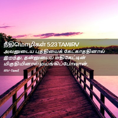 Picture 02 - நீதிமொழிகள் 5:23 TAMIRV - அவனுடைய - Bible Verse Picture