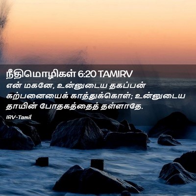Picture 02 - நீதிமொழிகள் 6:20 TAMIRV - என் மகனே, உன்னுடைய - Bible Verse Picture