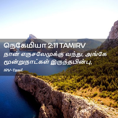 Picture 02 - நெகேமியா 2:11 TAMIRV - நான் எருசலேமுக்கு - Bible Verse Picture