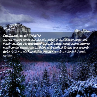 Picture 02 - நெகேமியா 6:3 TAMIRV - அப்பொழுது நான் - Bible Verse Picture