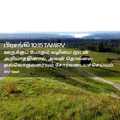 Picture 02 - பிரசங்கி 10:15 TAMIRV - ஊருக்குப் போகும் - Bible Verse Picture