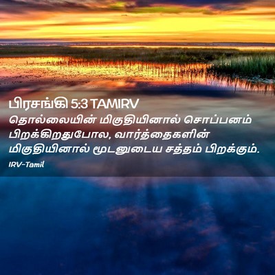 Picture 02 - பிரசங்கி 5:3 TAMIRV - தொல்லையின் - Bible Verse Picture