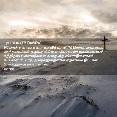 Picture 02 - புலம்பல் 1:17 TAMIRV - சீயோன் தன் கைகளை - Bible Verse Picture
