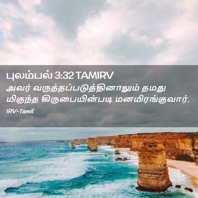 Picture 02 - புலம்பல் 3:32 TAMIRV - அவர் - Bible Verse Picture