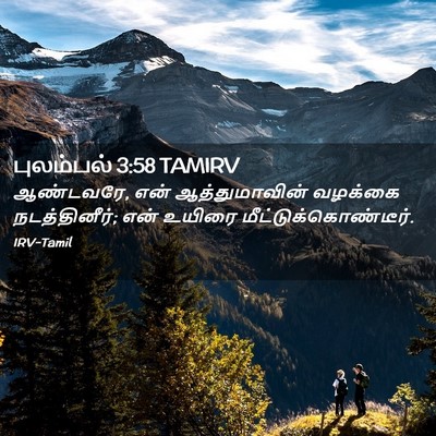 Picture 02 - புலம்பல் 3:58 TAMIRV - ஆண்டவரே, என் - Bible Verse Picture
