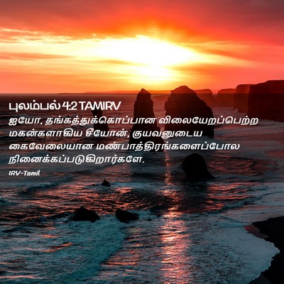 Picture 02 - புலம்பல் 4:2 TAMIRV - ஐயோ, - Bible Verse Picture