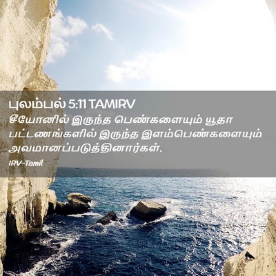 Picture 02 - புலம்பல் 5:11 TAMIRV - சீயோனில் இருந்த - Bible Verse Picture