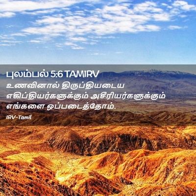 Picture 02 - புலம்பல் 5:6 TAMIRV - உணவினால் - Bible Verse Picture