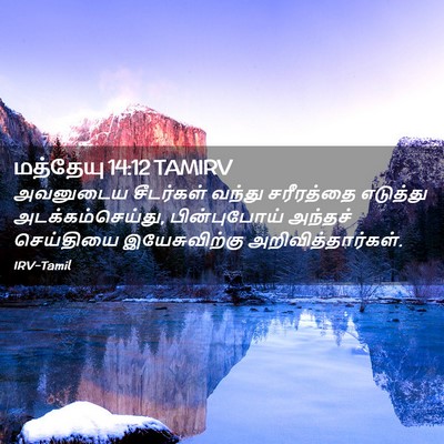 Picture 02 - மத்தேயு 14:12 TAMIRV - அவனுடைய சீடர்கள் - Bible Verse Picture