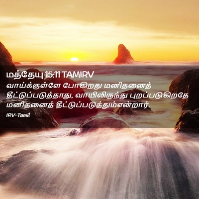 Picture 02 - மத்தேயு 15:11 TAMIRV - வாய்க்குள்ளே - Bible Verse Picture