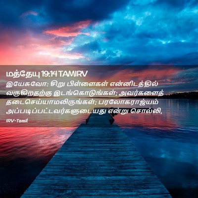 Picture 02 - மத்தேயு 19:14 TAMIRV - இயேசுவோ: சிறு - Bible Verse Picture
