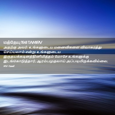 Picture 02 - மத்தேயு 19:8 TAMIRV - அதற்கு அவர்: - Bible Verse Picture