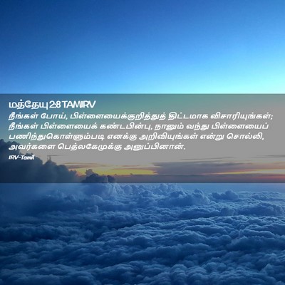 Picture 02 - மத்தேயு 2:8 TAMIRV - நீங்கள் போய், - Bible Verse Picture
