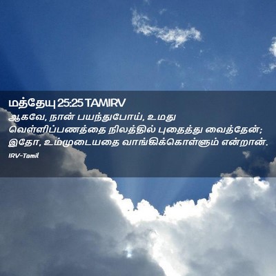 Picture 02 - மத்தேயு 25:25 TAMIRV - ஆகவே, நான் - Bible Verse Picture