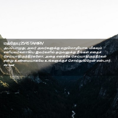 Picture 02 - மத்தேயு 25:45 TAMIRV - அப்பொழுது, அவர் - Bible Verse Picture