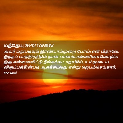 Picture 02 - மத்தேயு 26:42 TAMIRV - அவர் மறுபடியும் - Bible Verse Picture