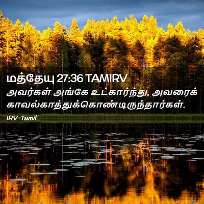 Picture 02 - மத்தேயு 27:36 TAMIRV - அவர்கள் அங்கே - Bible Verse Picture