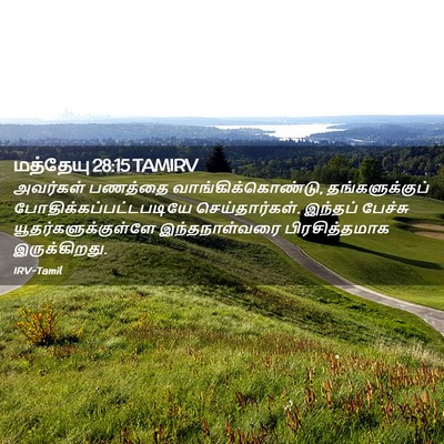 Picture 02 - மத்தேயு 28:15 TAMIRV - அவர்கள் பணத்தை - Bible Verse Picture
