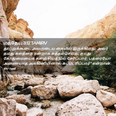 Picture 02 - மத்தேயு 3:12 TAMIRV - தூற்றுக்கூடை - Bible Verse Picture