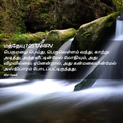 Picture 02 - மத்தேயு 7:25 TAMIRV - பெருமழை பெய்து, - Bible Verse Picture