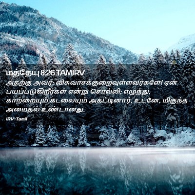 Picture 02 - மத்தேயு 8:26 TAMIRV - அதற்கு அவர்: - Bible Verse Picture