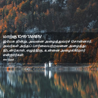 Picture 02 - மாற்கு 10:49 TAMIRV - இயேசு நின்று, அவனை - Bible Verse Picture