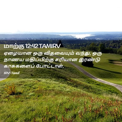 Picture 02 - மாற்கு 12:42 TAMIRV - ஏழையான ஒரு - Bible Verse Picture