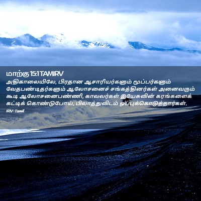 Picture 02 - மாற்கு 15:1 TAMIRV - அதிகாலையிலே, - Bible Verse Picture