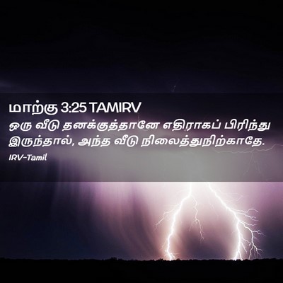 Picture 02 - மாற்கு 3:25 TAMIRV - ஒரு வீடு - Bible Verse Picture