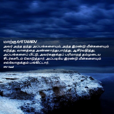 Picture 02 - மாற்கு 6:41 TAMIRV - அவர் அந்த ஐந்து - Bible Verse Picture