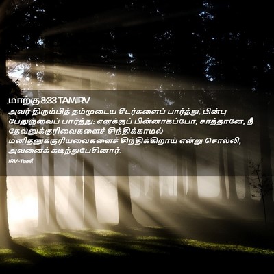 Picture 02 - மாற்கு 8:33 TAMIRV - அவர் திரும்பித் - Bible Verse Picture