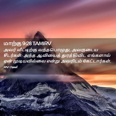 Picture 02 - மாற்கு 9:28 TAMIRV - அவர் வீட்டிற்கு - Bible Verse Picture