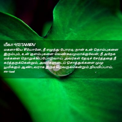 Picture 02 - மீகா 4:13 TAMIRV - மகளாகிய சீயோனே, நீ - Bible Verse Picture
