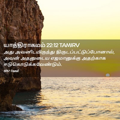 Picture 02 - யாத்திராகமம் 22:12 TAMIRV - அது அவனிடமிருந்து - Bible Verse Picture