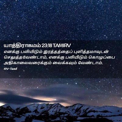 Picture 02 - யாத்திராகமம் 23:18 TAMIRV - எனக்கு பலியிடும் - Bible Verse Picture