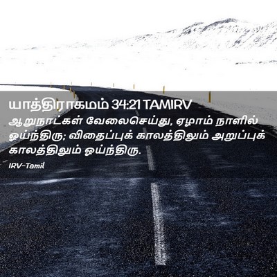 Picture 02 - யாத்திராகமம் 34:21 TAMIRV - ஆறுநாட்கள் - Bible Verse Picture