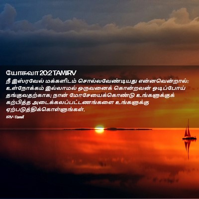Picture 02 - யோசுவா 20:2 TAMIRV - நீ இஸ்ரவேல் - Bible Verse Picture