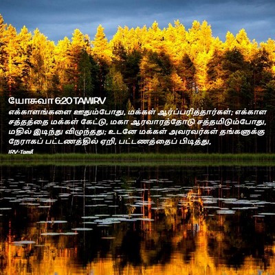 Picture 02 - யோசுவா 6:20 TAMIRV - எக்காளங்களை - Bible Verse Picture